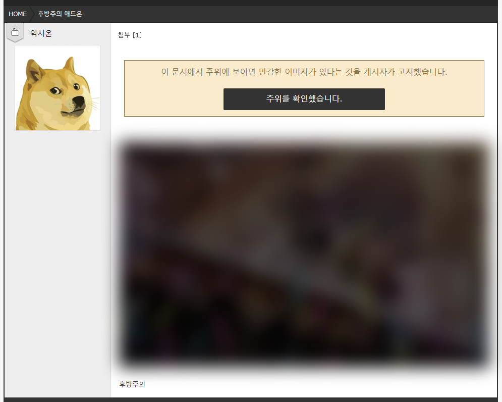 후방주의 애드온