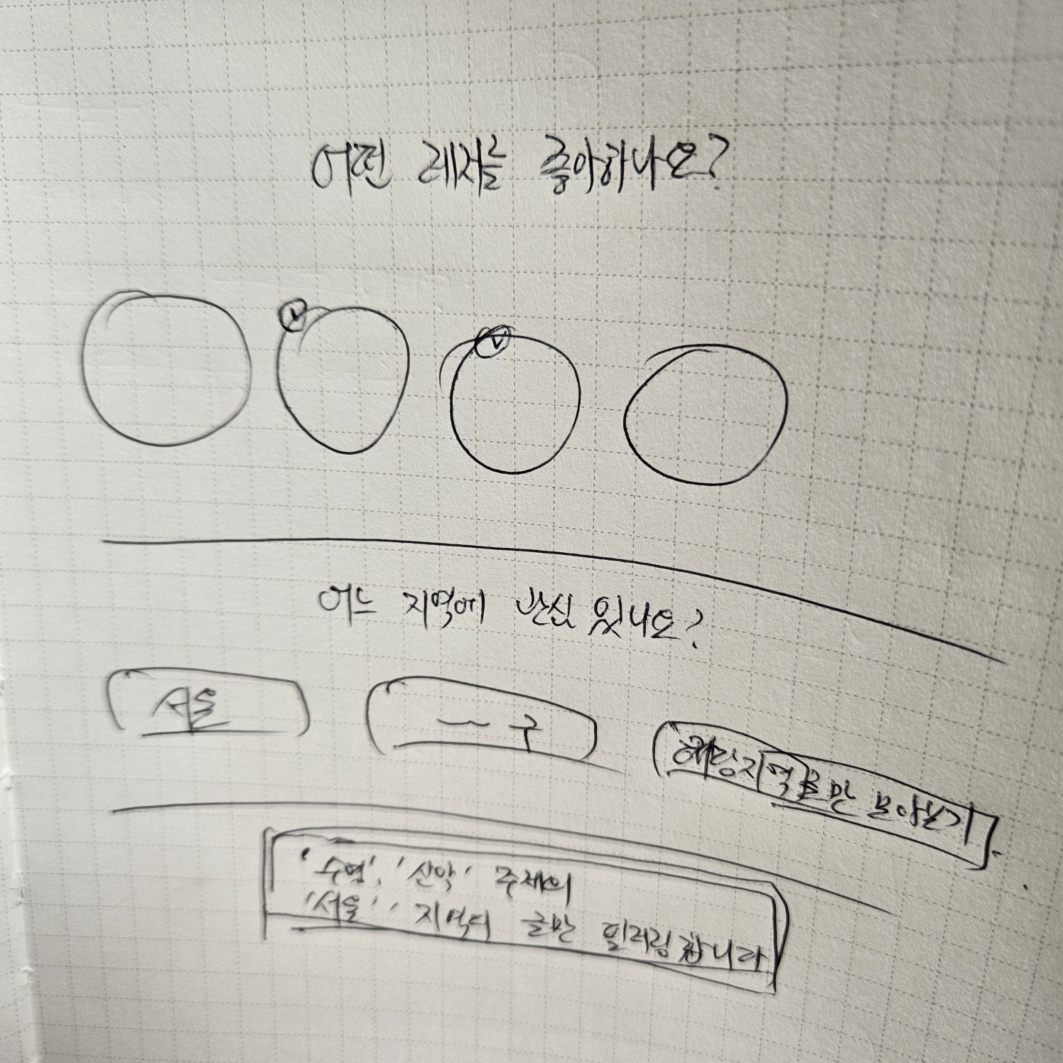 레저 사이트 메인에는 어떤 컴포넌트를 넣으면 좋을까요?