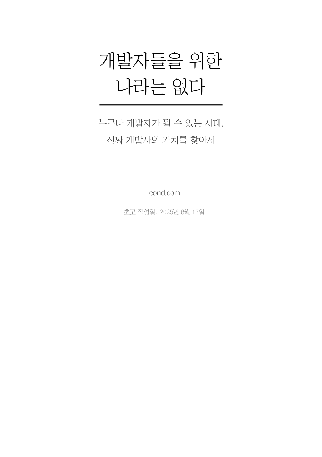 개발자들을 위한 나라는 없다 전자책 표지